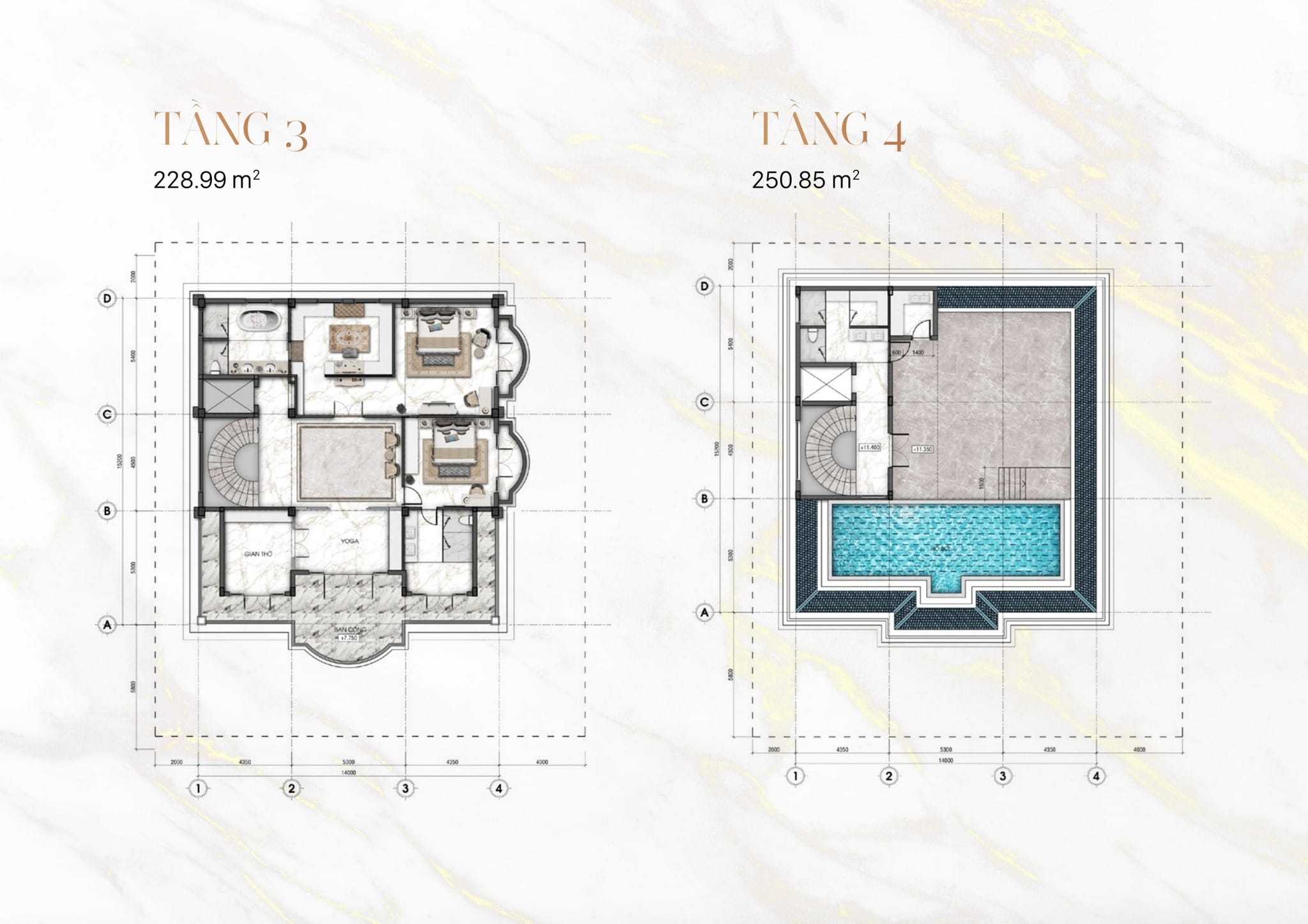 Bản vẽ căn góc 460m2 biệt thự Mansion Vạn Phúc mặt sông Sài Gòn